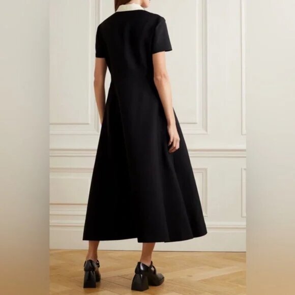 VALENTINO GARAVANI Wool and silk-blend crepe midi dress 38 - Picture 3 of 7